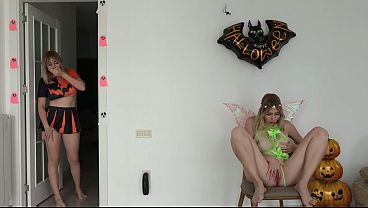 I Caught My Shy Stepsister – She Moaned So Loud, Now I Have Masturbate While I Cum. Halloween 2026