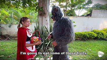 Little Red Riding Hood was lost in the woods and was made to suck cock by the big bad wolf.