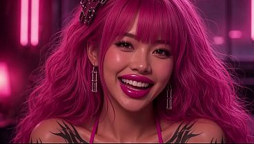 Monique show you her lovely tongue, Ai generated