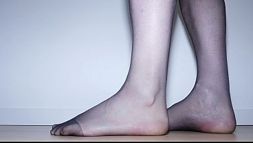 My Feet In Black Sheer Pantyhose Tights Photoset