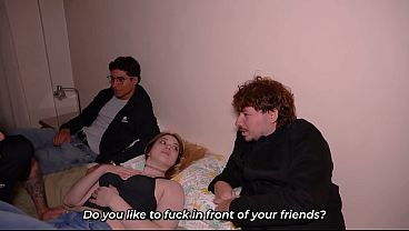 My stepbrother and stepfather sharing a bed: Stroking, titty sucking, and hard fucking