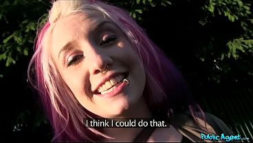 Pink Haired AMERICAN BABE with Big BOOBS fucked Outdoors in Public – Public Agent