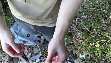 Risky Blowjob Outdoor in Public till we got Caught