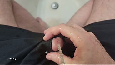 Up Close Cock Pee Hole Squirting Piss, Soaking Boxers, and Cumming