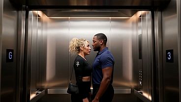 Woman fucks a hung black guy in the elevator while cheating on her husband AI-generated